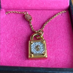 Posh Couture gold color lock necklace